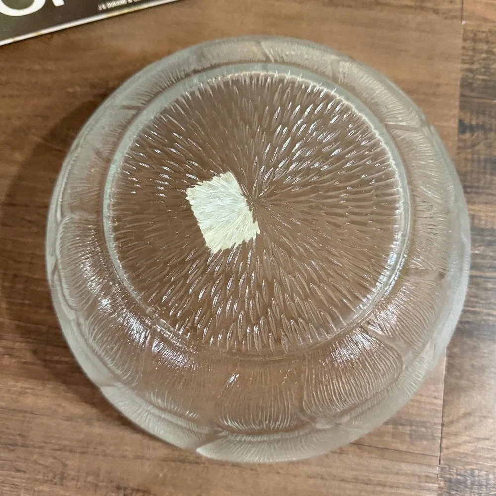 VTG 70s NOS Arcoroc French Glass Flower Salad Bowl 10.5
